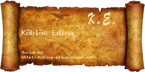 Köblös Edina névjegykártya