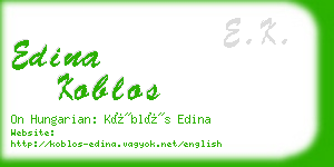 edina koblos business card